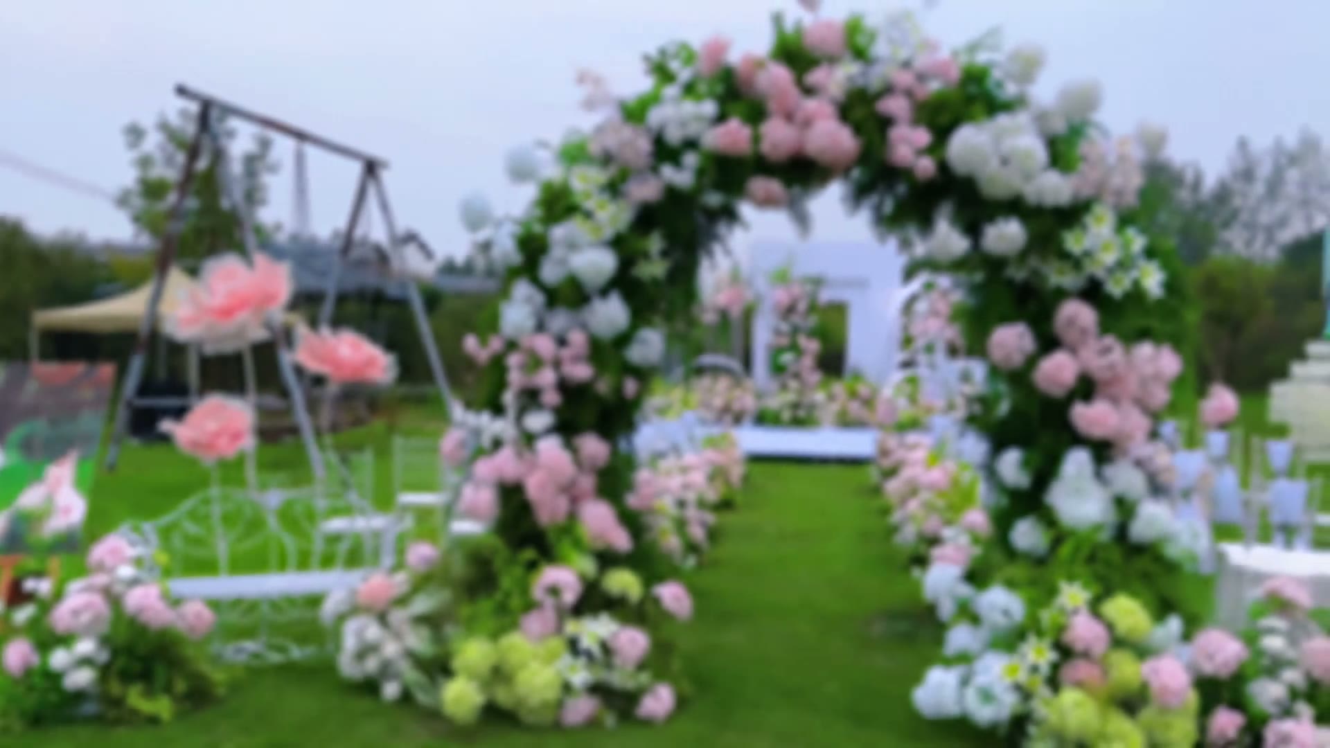 白粉简约韩式户外婚礼