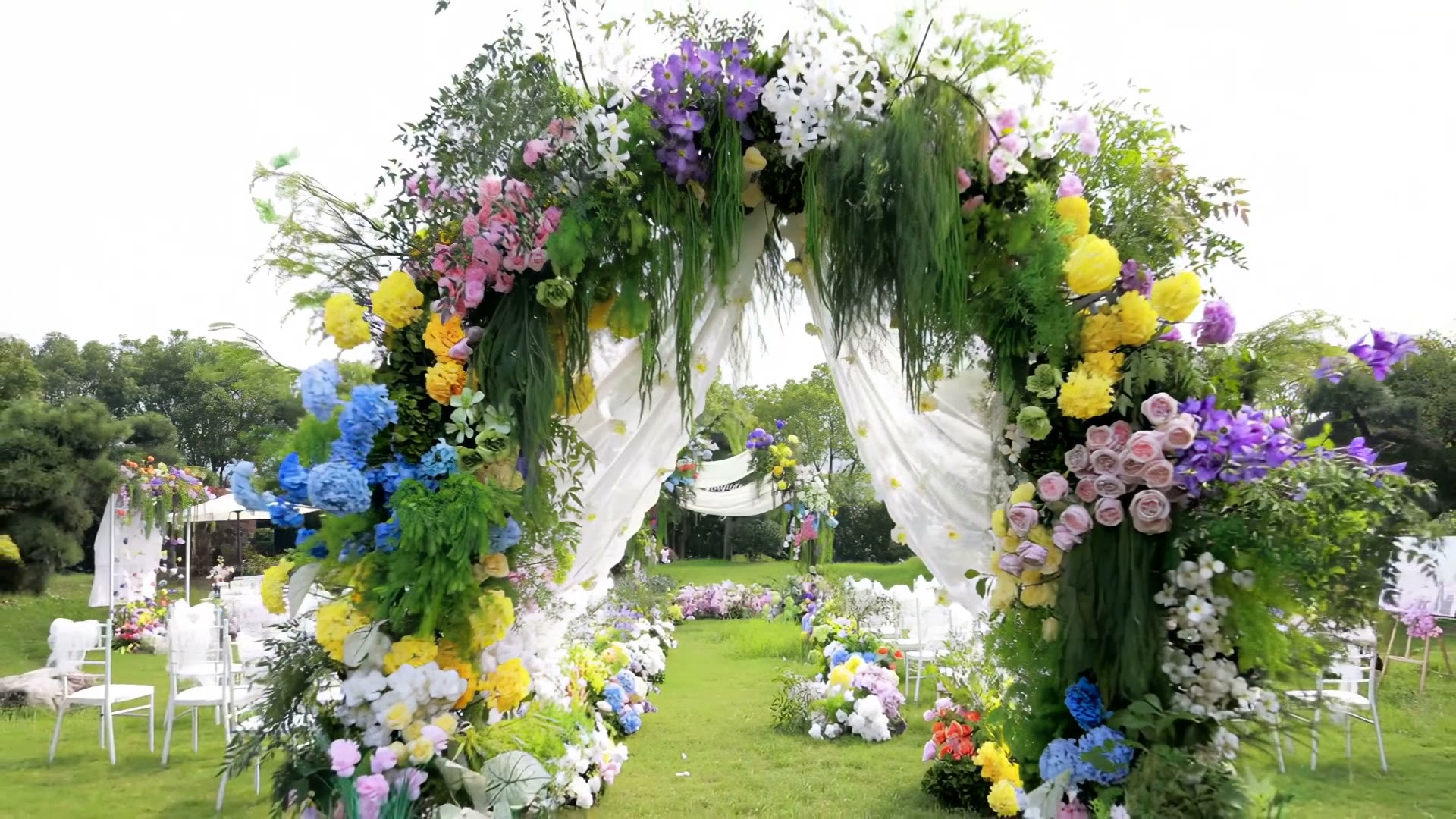 韩式花园风户外草坪婚礼