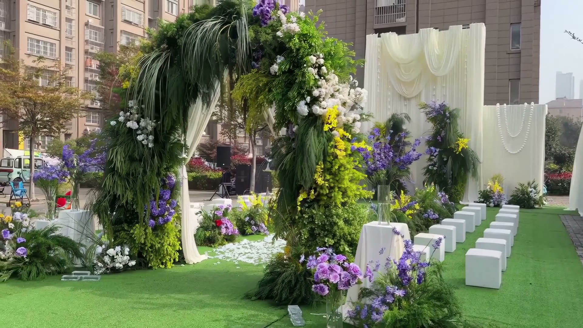 高布幔背景野生系韩系婚礼