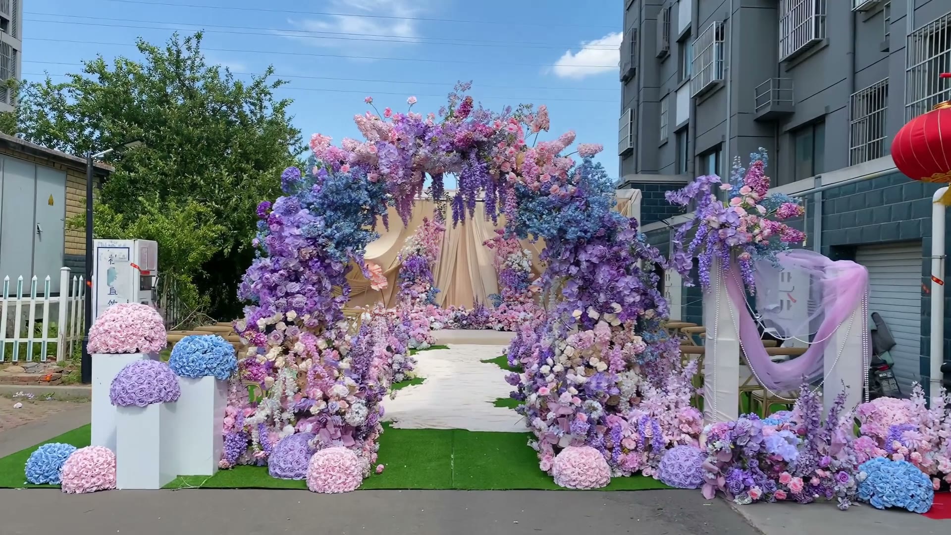香槟紫色系花园风庭院还礼