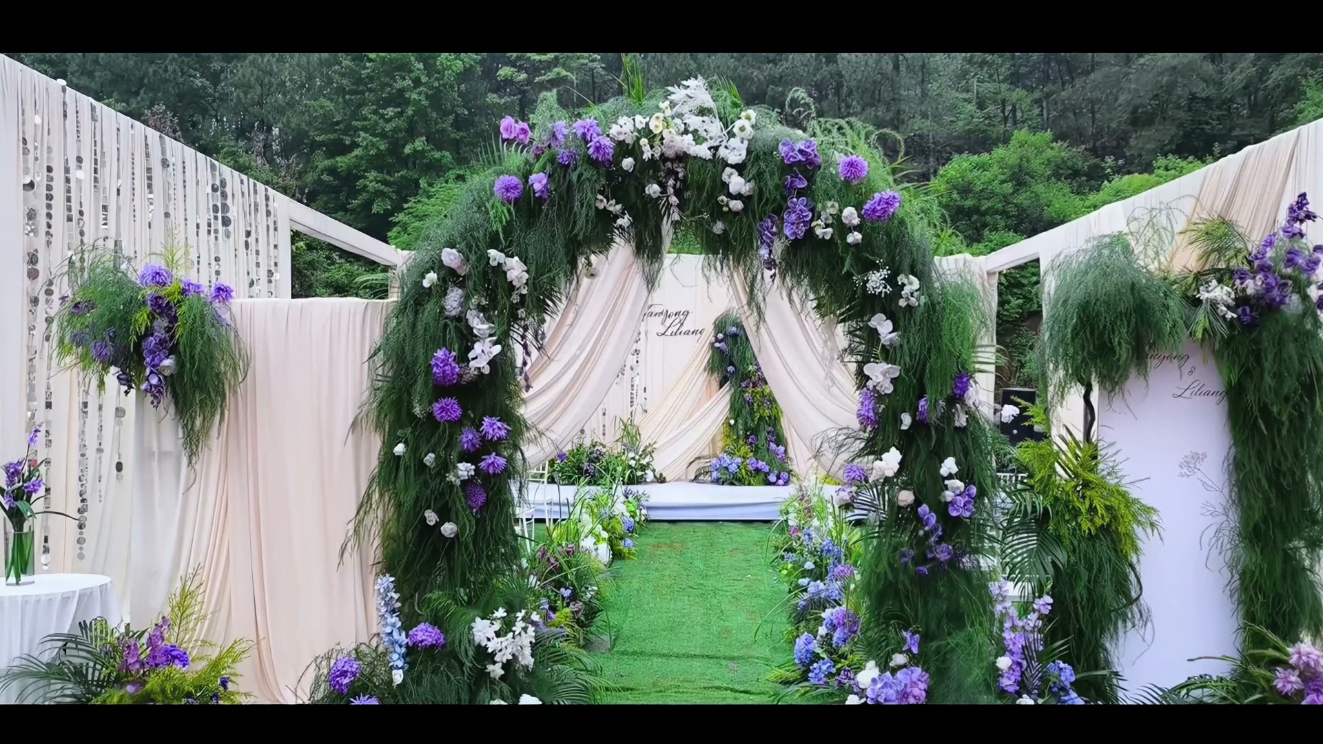 香槟色布幔包裹韩式自然系婚礼