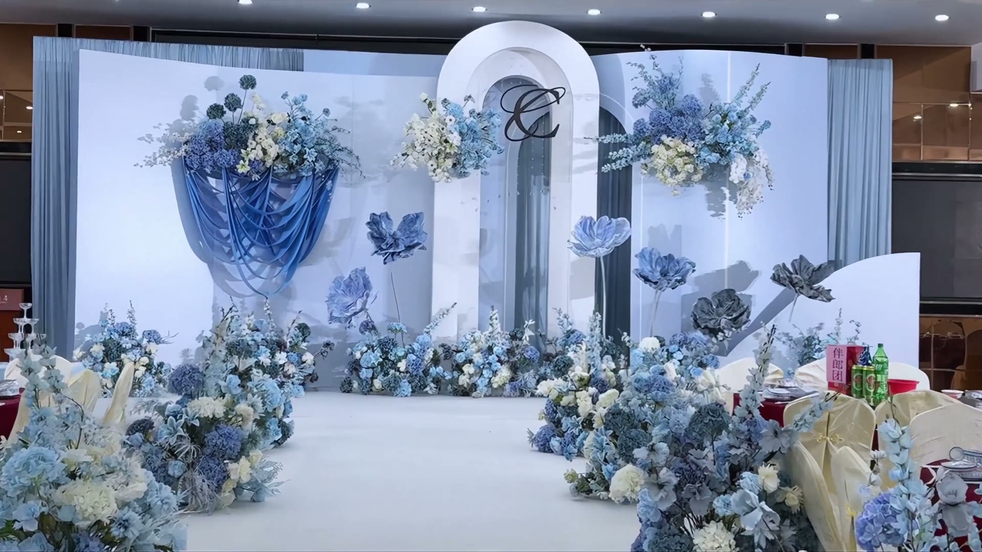 蓝色简约清新韩式婚礼