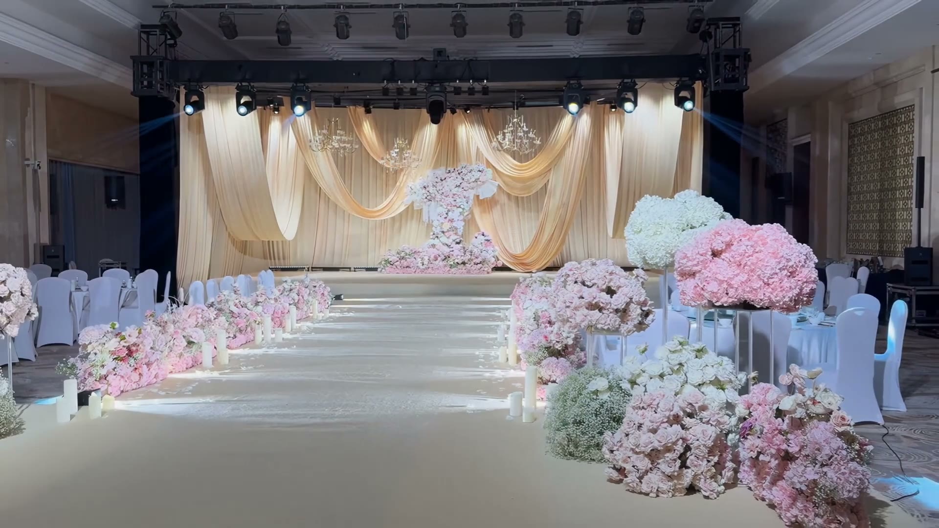 香槟色布幔唯美韩系婚礼