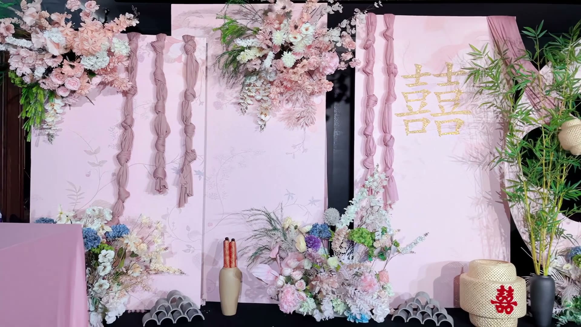 粉色浪漫江南风订婚宴