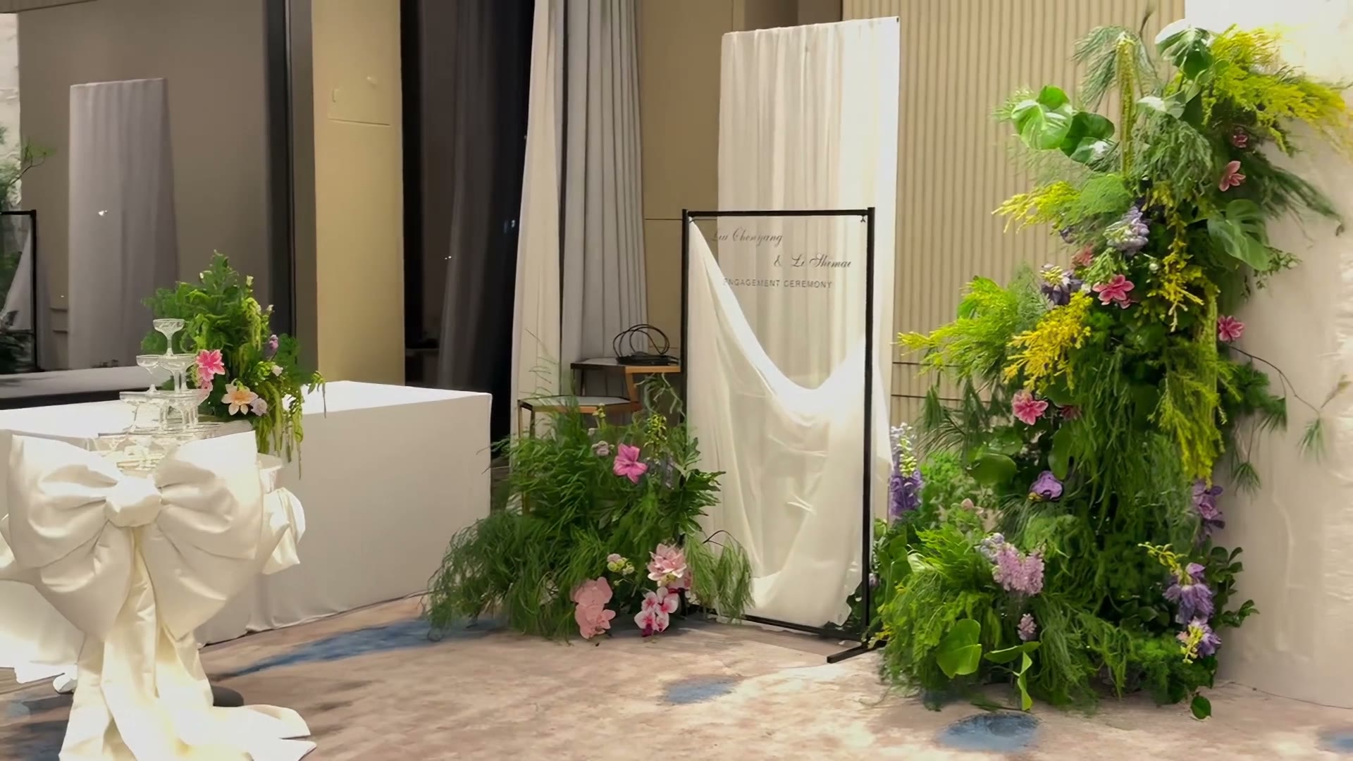 褶皱纸野生花艺韩系订婚宴