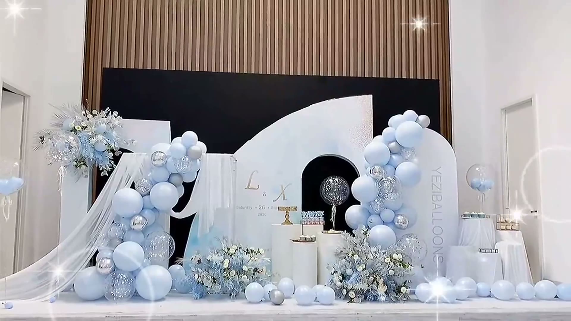 清新典雅白蓝订婚宴
