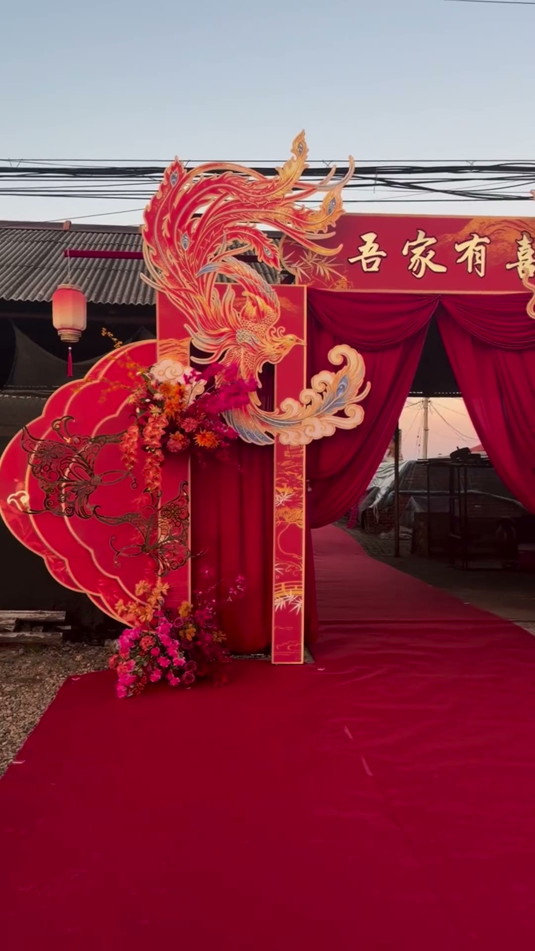 新款中式囯潮龙凤拱门门头