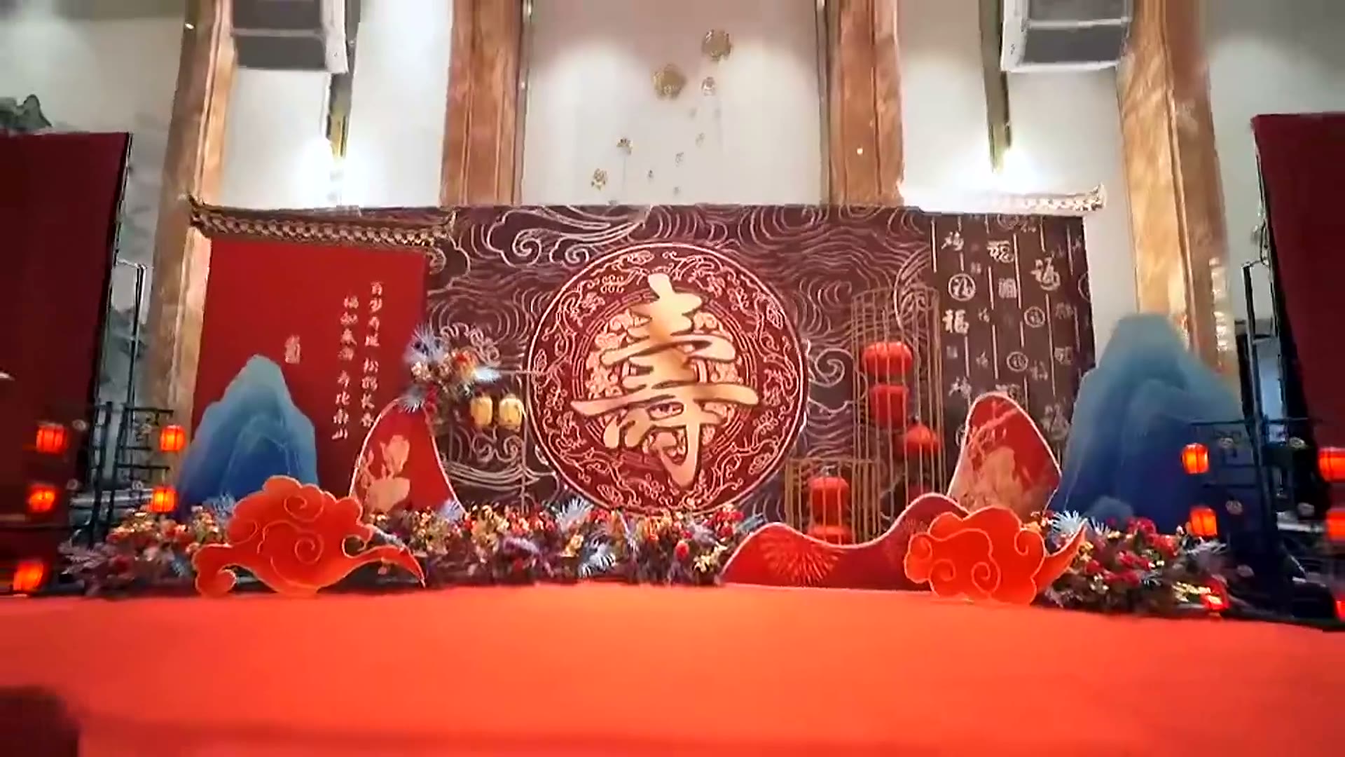 大型红金中式寿宴