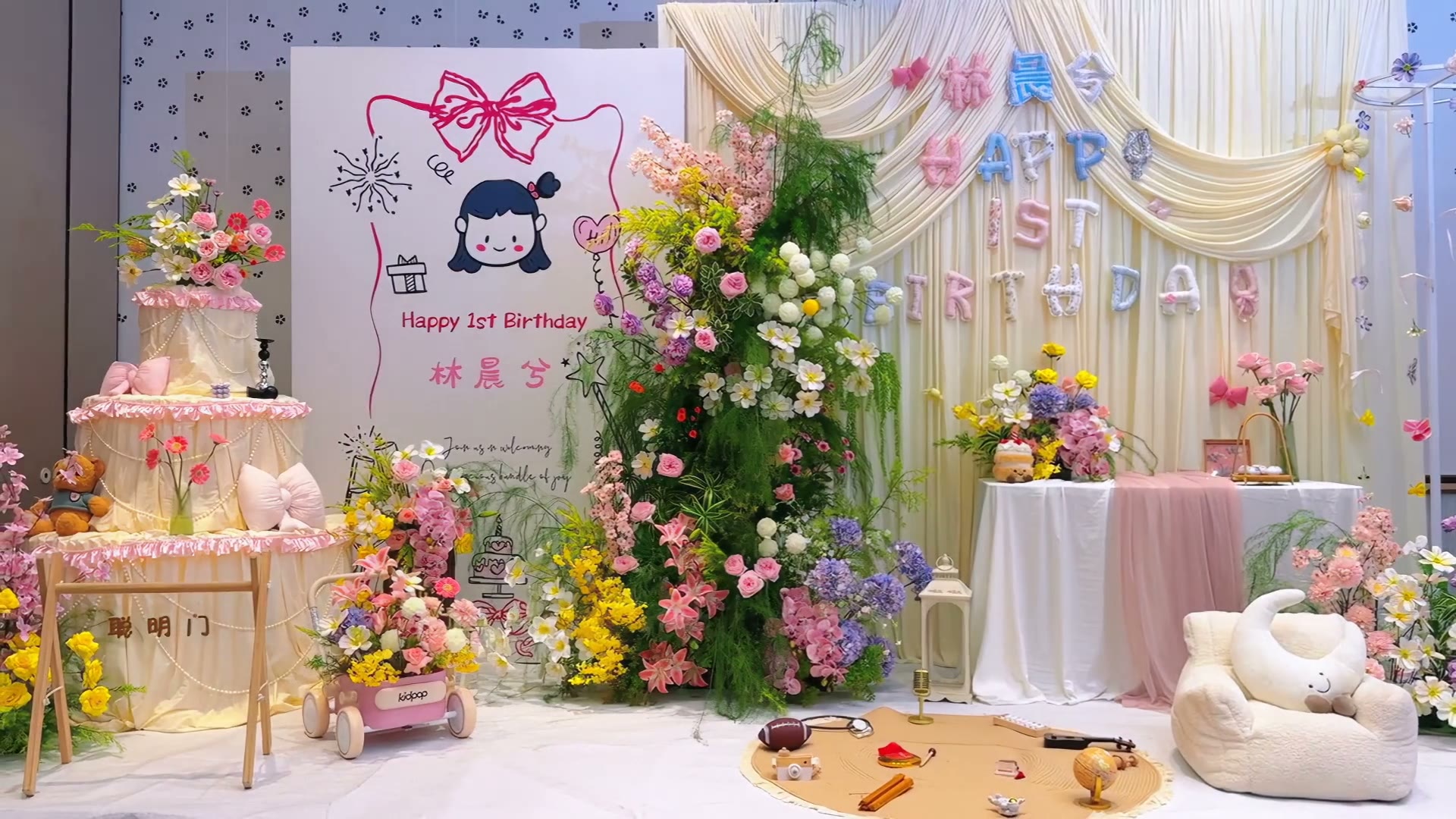 粉色系韩式宝宝周岁宴