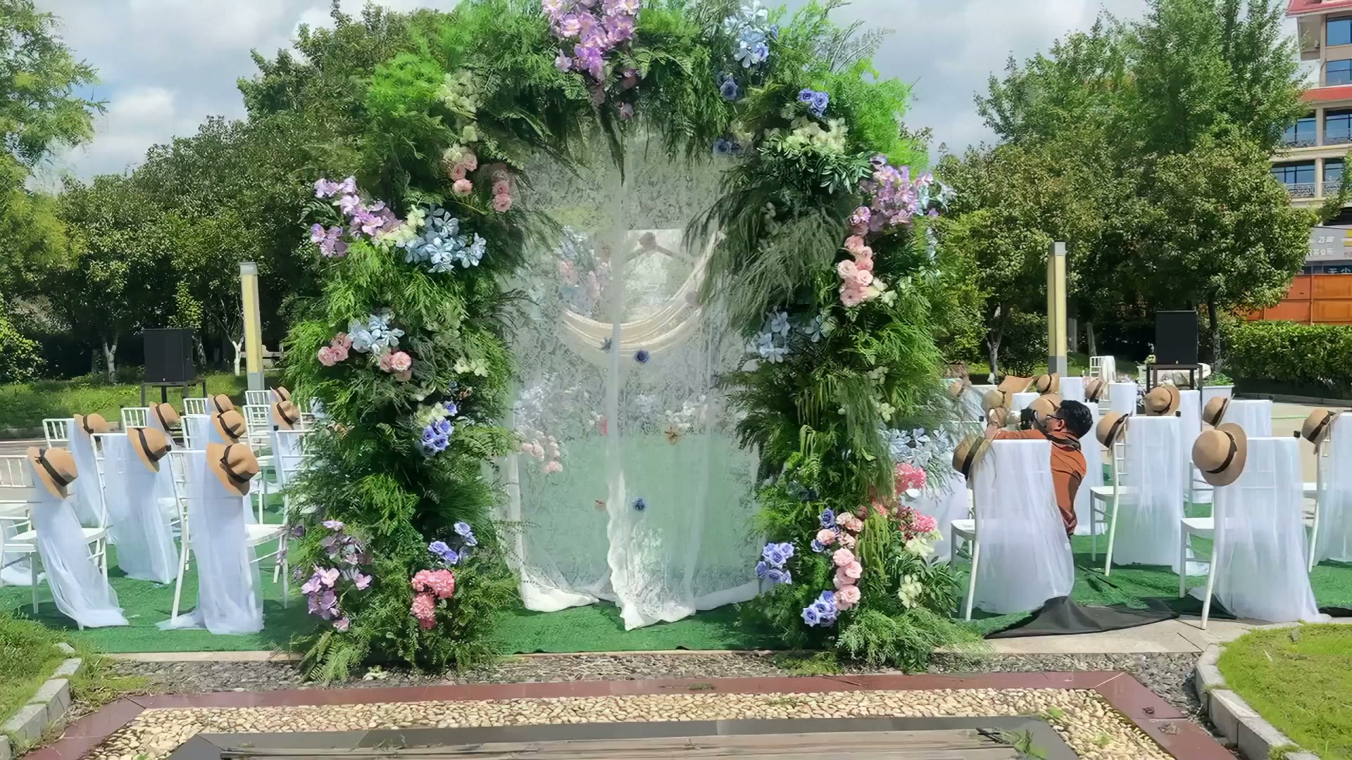 野生自然系香槟色户外庭院婚礼