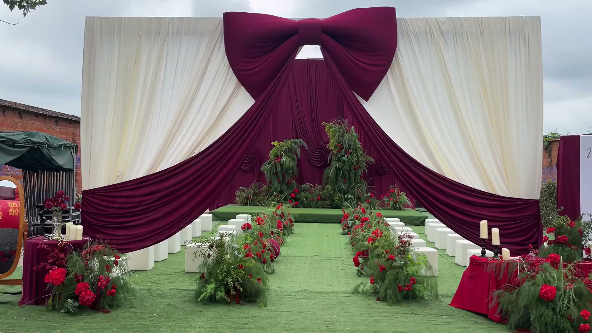红香槟韩式复古野生自然婚礼
