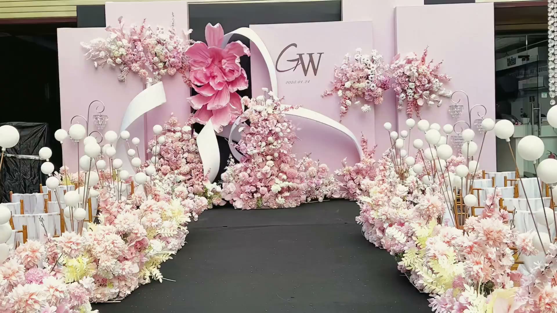 白粉色韩式简约庭院婚礼