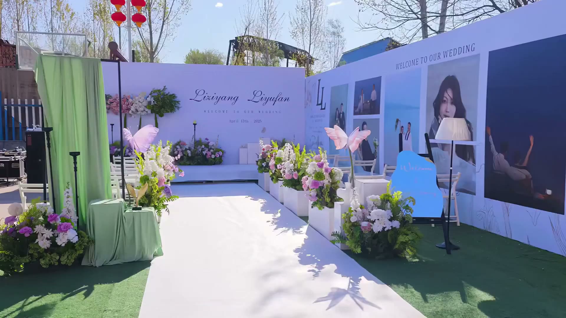 白色简约小预算庭院婚礼