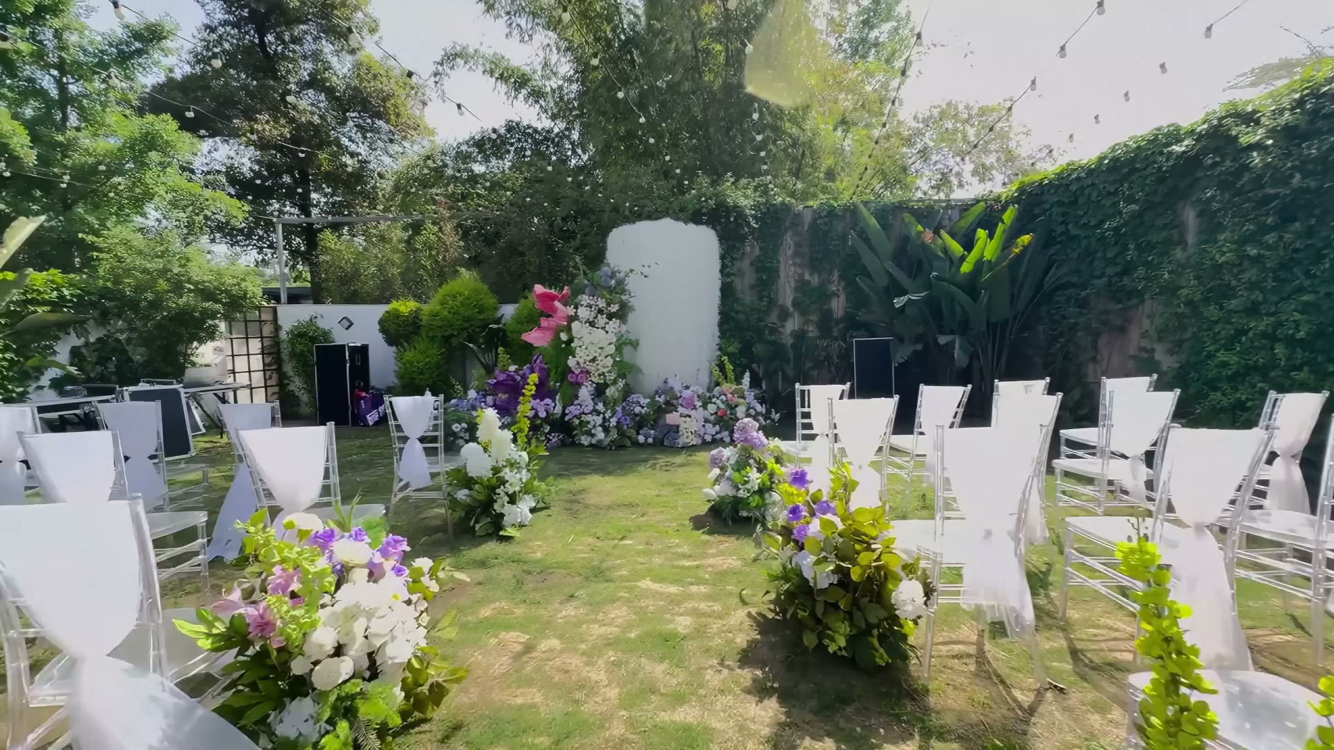 新款白紫色韩式草坪婚礼