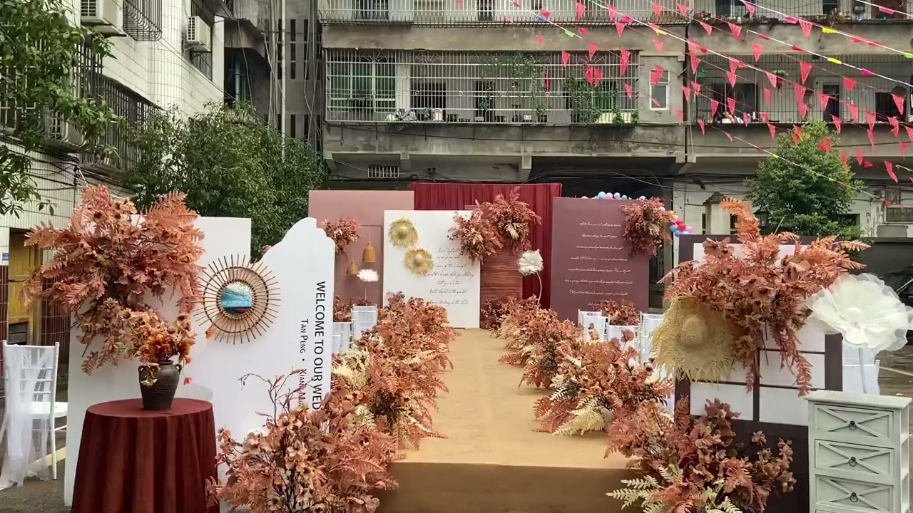复古咖色系秋色户外婚礼