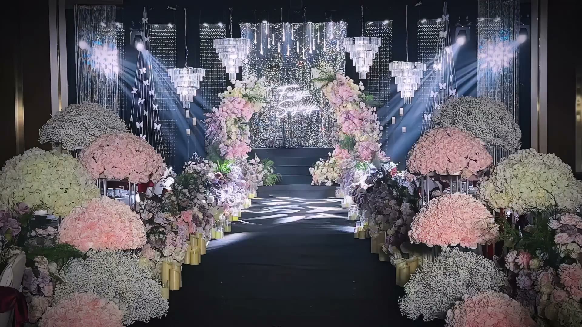粉色系韩式亮片水晶婚礼