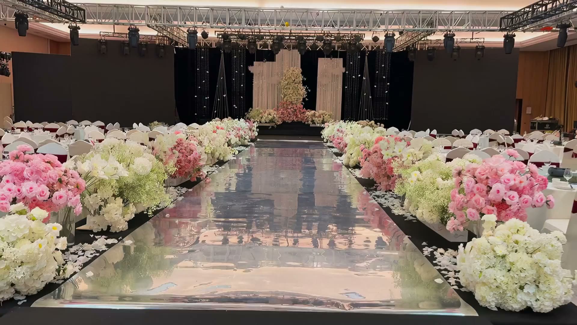 白粉色韩式水晶亮片婚礼