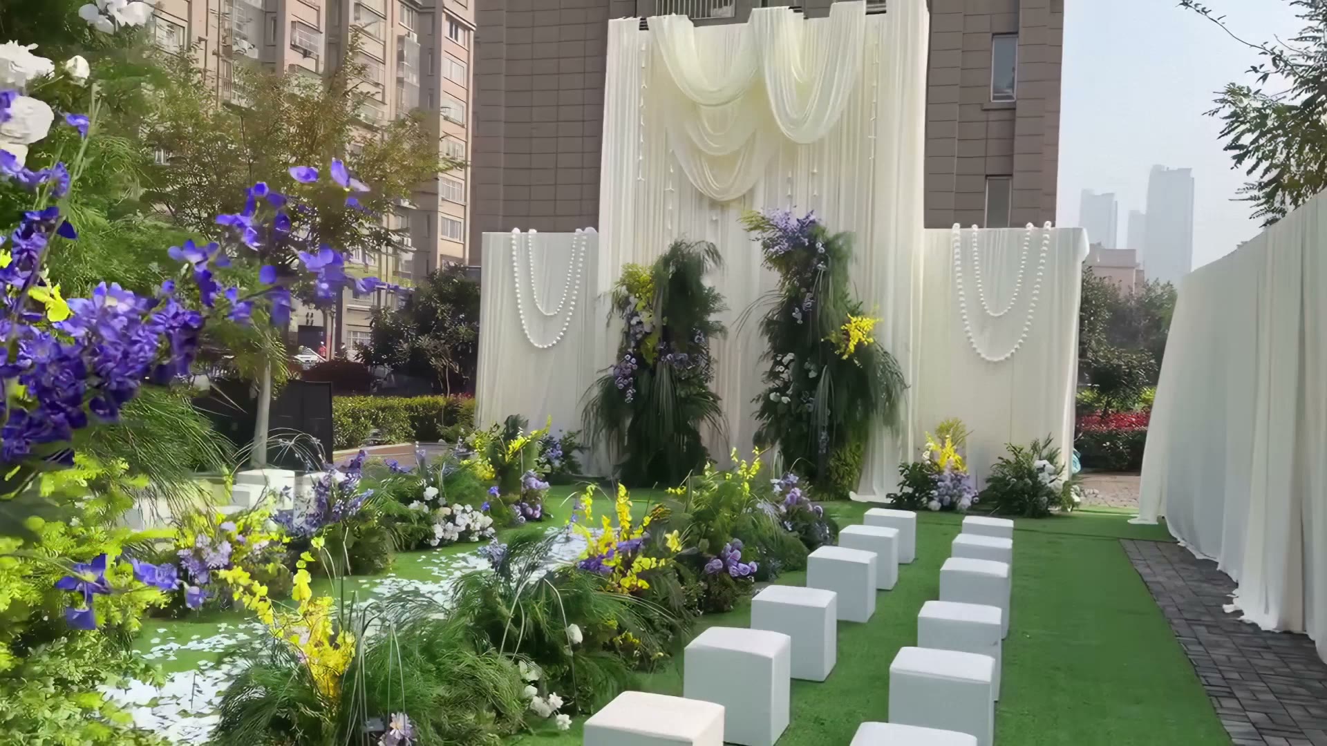 高布幔背景野生系韩系婚礼