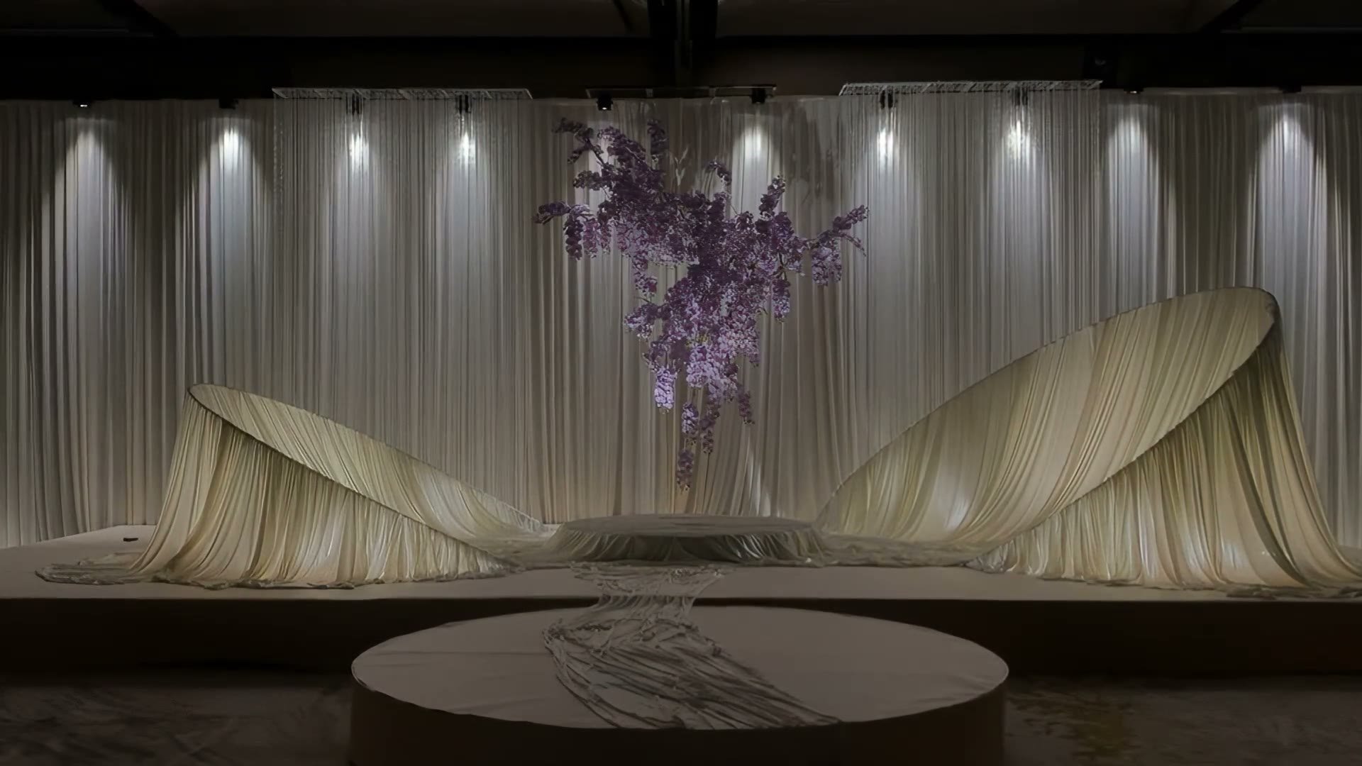纯净香槟色韩式布幔婚礼