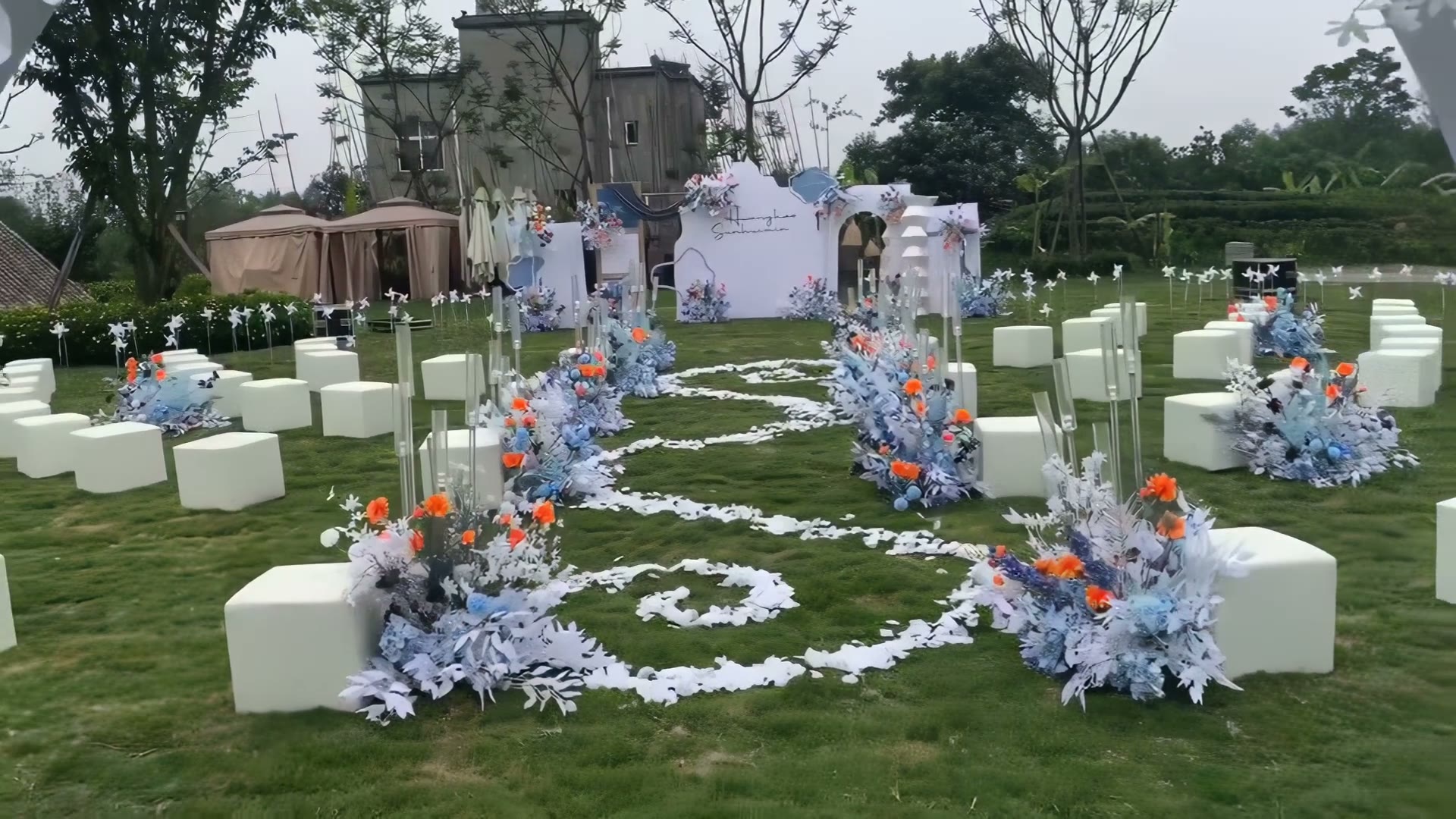 家门口蓝色小预算小清新婚礼