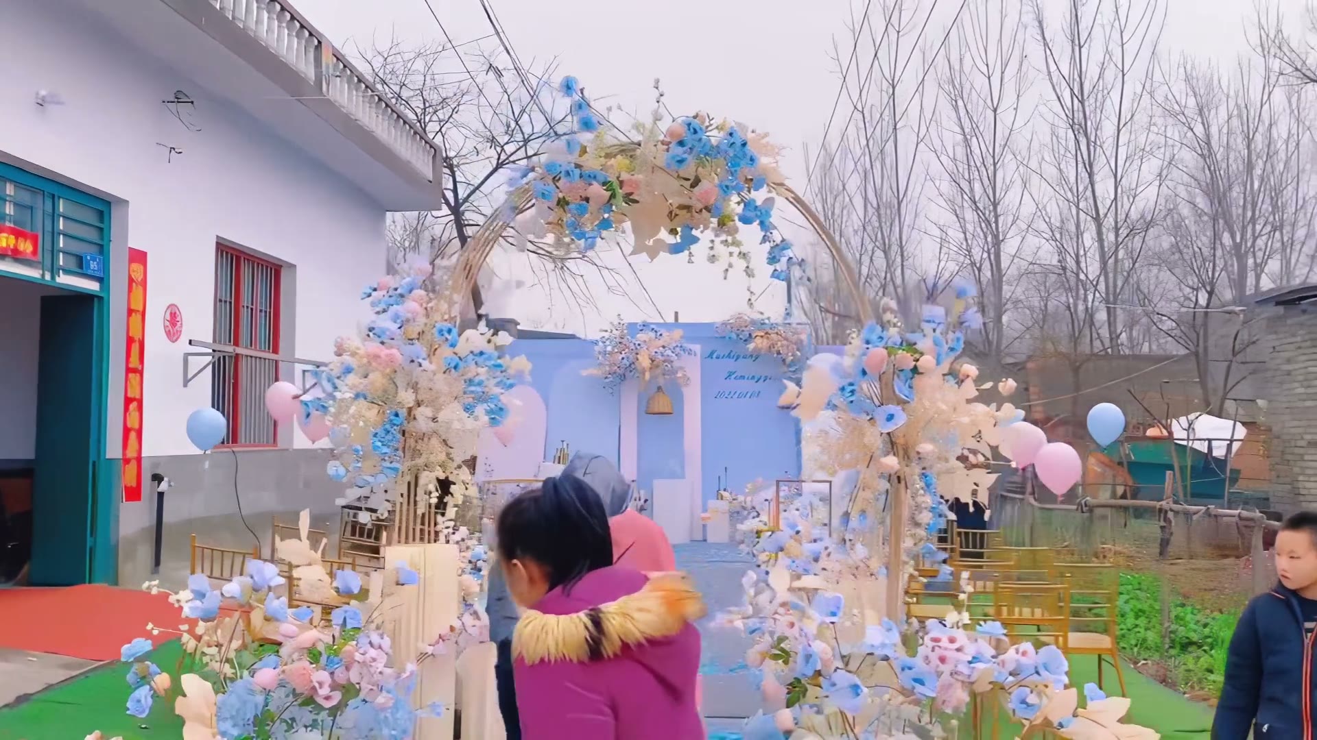 家门口蓝色小预算小清新婚礼