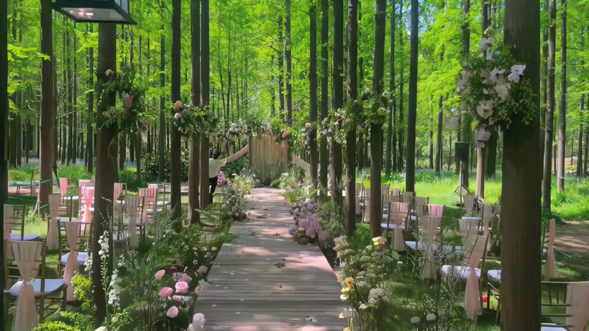 户外草坪纯花艺复古婚礼