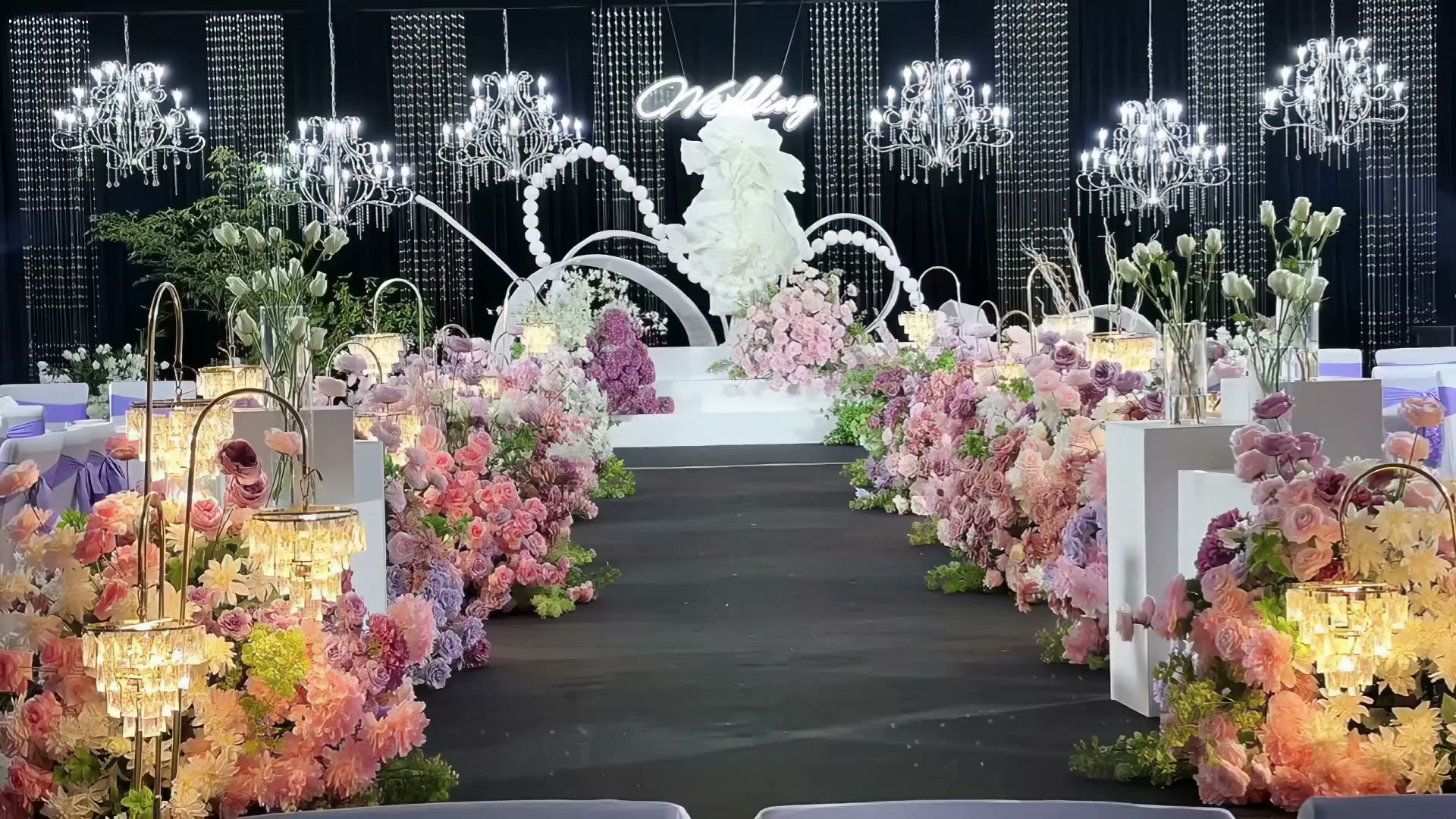 白粉色韩式水晶纸艺婚礼