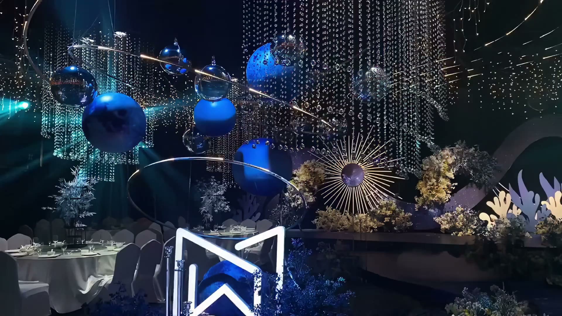 蓝色唯美奢华星空婚礼