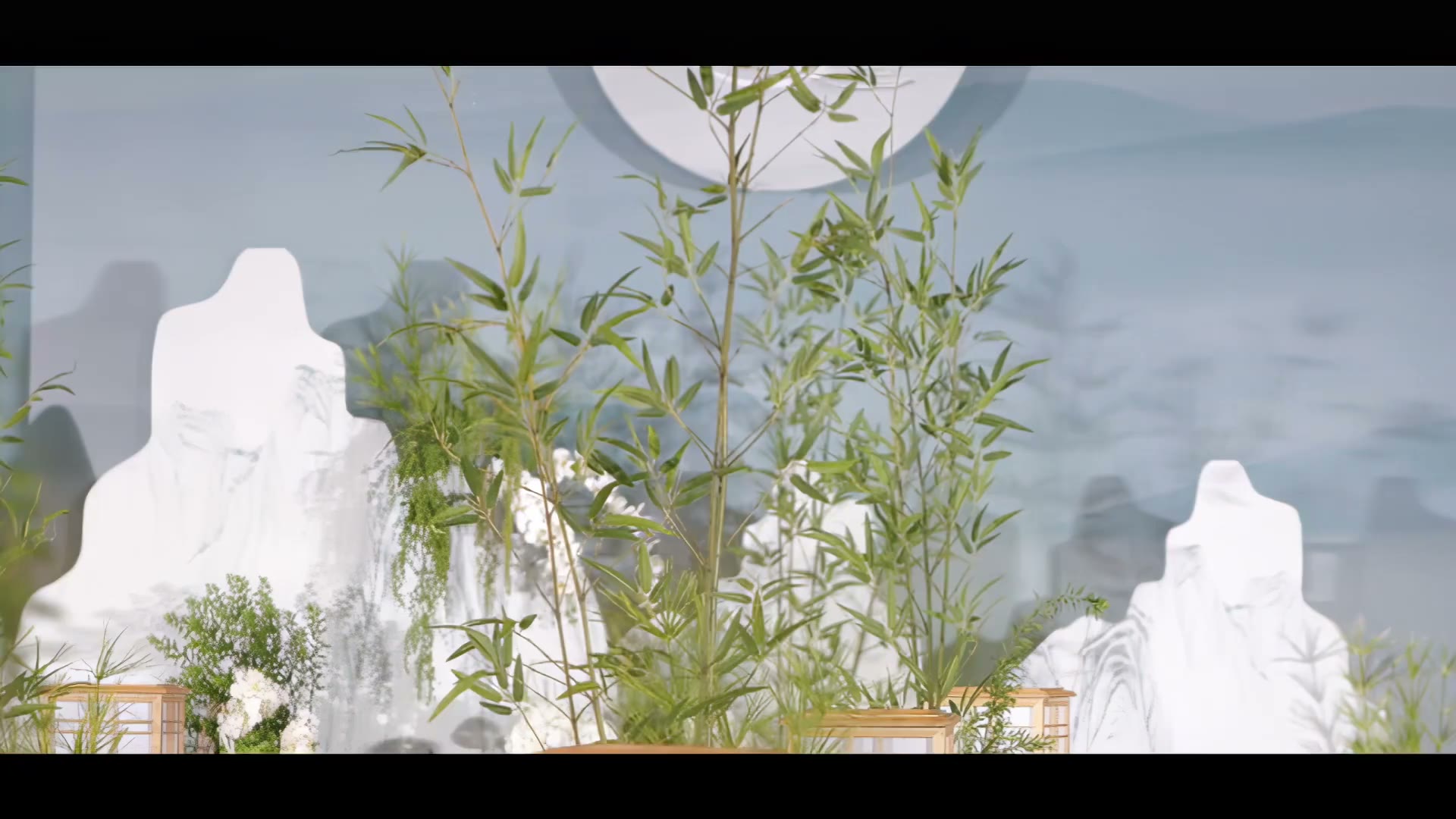 传统灵动竹林蓝色新中式婚礼