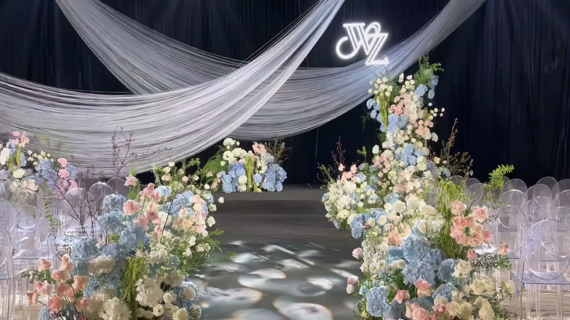 清新白色线帘西式婚礼